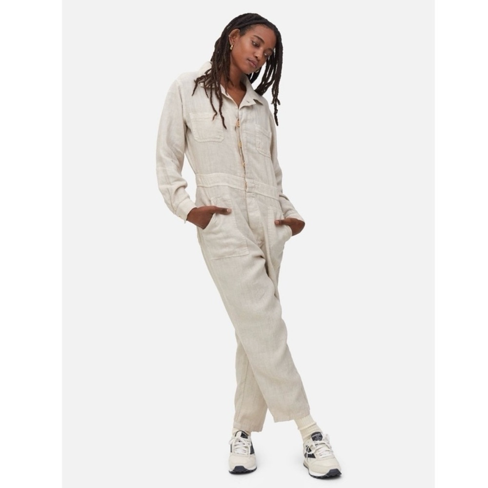 Mate the Label cream linen jumpsuit